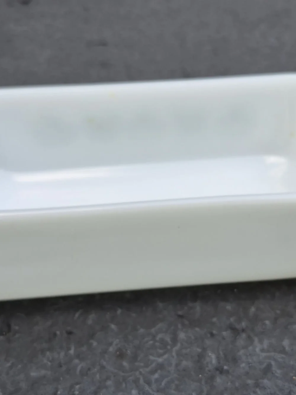 White Floral Milk Glass Baking Dish - Green Flower Pattern